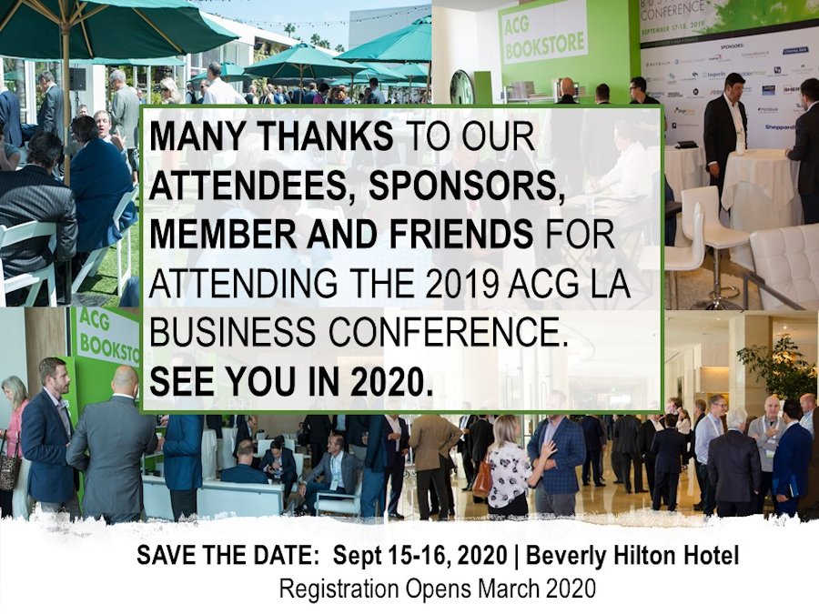 2019 ACGLA Business Conference Sept. 1718th ACG Los Angeles